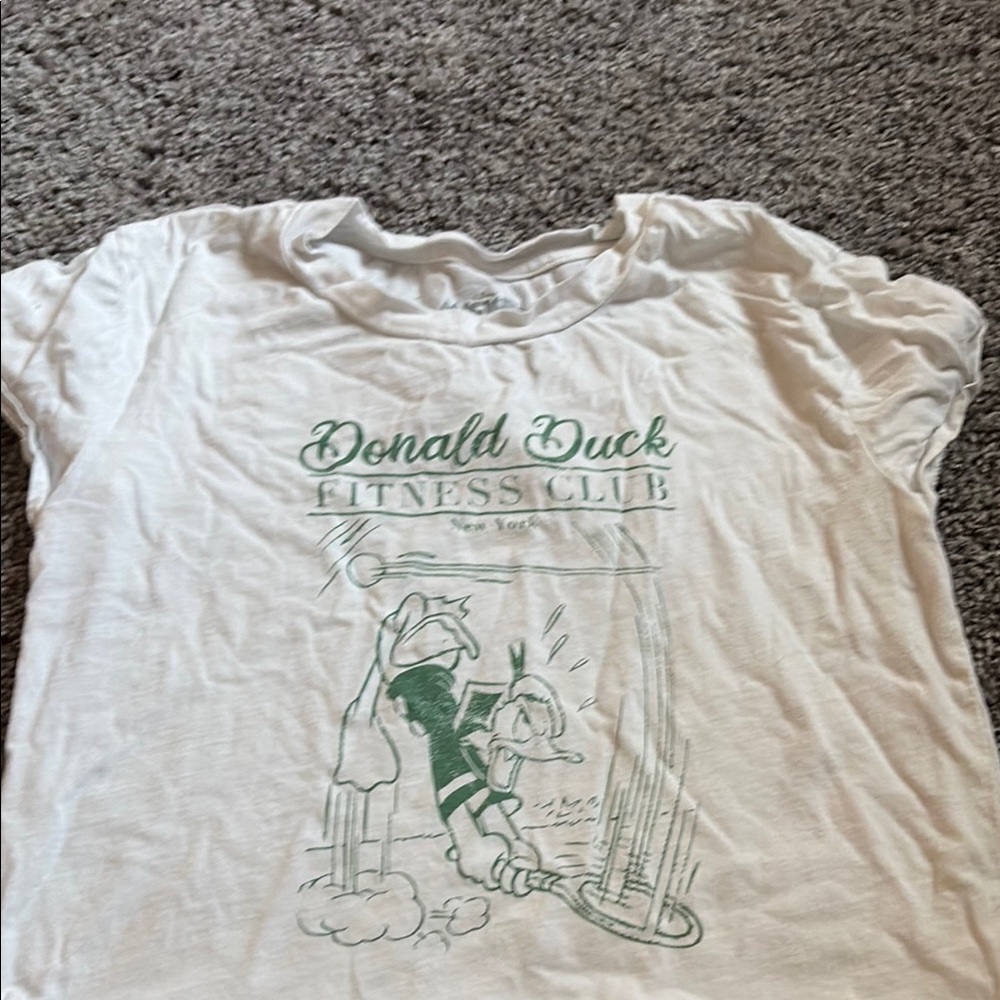 Disney White and Green Donald Duck Short Sleeve Tee